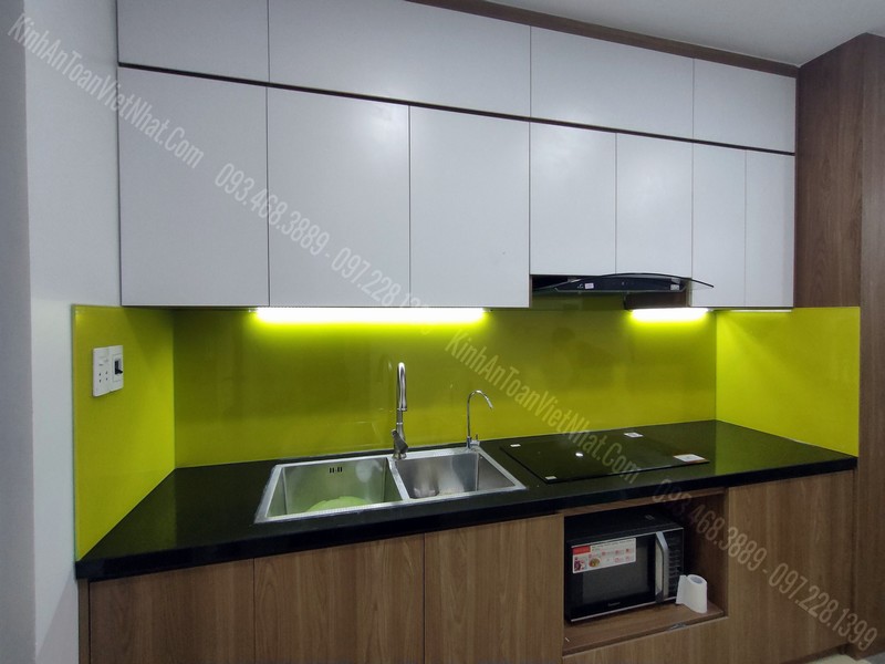 Kính Bếp Cường Lực Màu Vàng Chanh