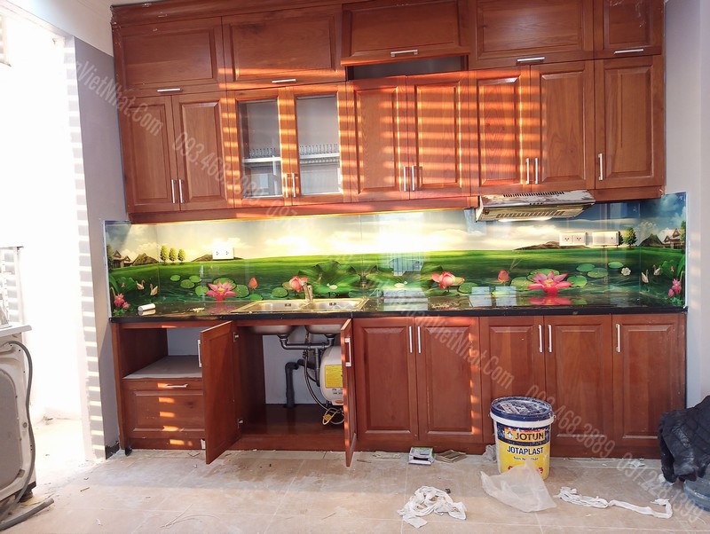 Kính Màu Ốp Bếp Hải Long - Kính Ốp Bếp 3D Đẹp