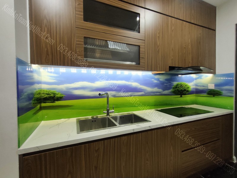 Kính Ốp Bếp Hoa Văn Đẹp