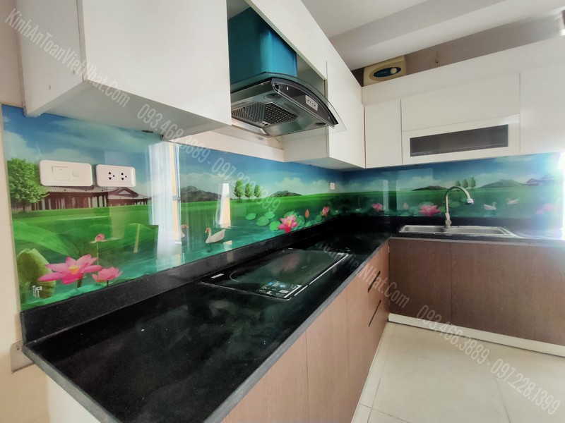 Mẫu Kính Dán Bếp 3D Đẹp