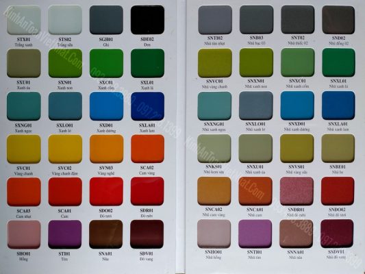 Bảng Màu Kính Ốp Bếp Hải Long (85 Màu) - Bìa 1