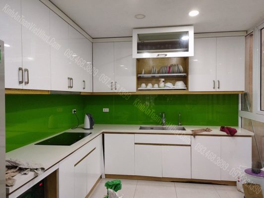 CTTB Kính Bếp Màu Xanh Non tại Biên Giang – Hà Đông