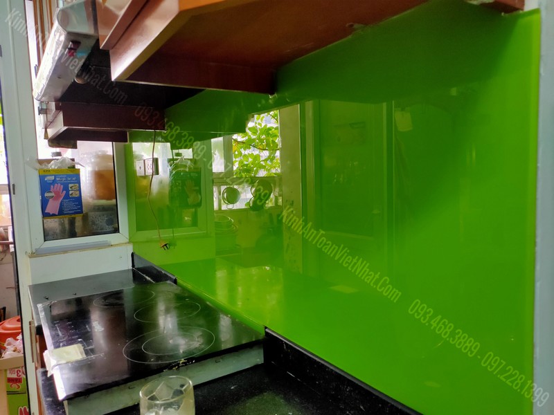 CTTB Kính Bếp Màu Xanh Non tại Hoàng Liệt - Hoàng Mai