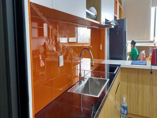 CTTB Kính Ốp Bếp Cam Vàng thi công tại Quốc Tử Giám - Đống Đa