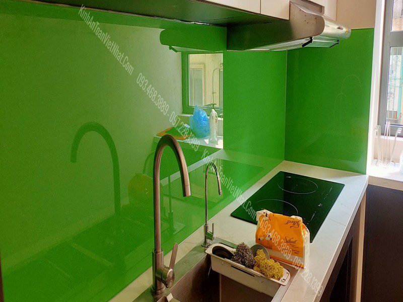 CTTB Kính Ốp Bếp Xanh Non lắp đặt tại Nguyễn Trai - Hà Đông 