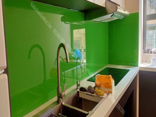 CTTB Kính Ốp Bếp Xanh Non lắp đặt tại Nguyễn Trai - Hà Đông