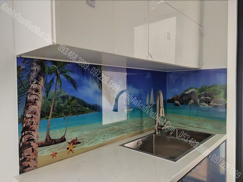 CTTB Kính Ốp Bếp 3D thi công tại Yên Mỹ - Thanh Trì