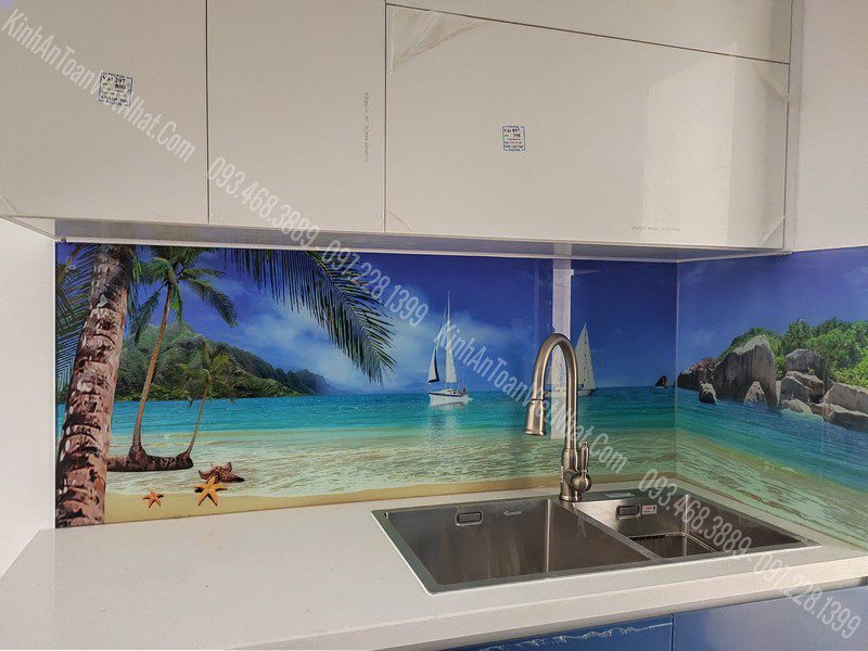 CTTB Kính Ốp Bếp 3D thi công tại Yên Mỹ - Thanh Trì