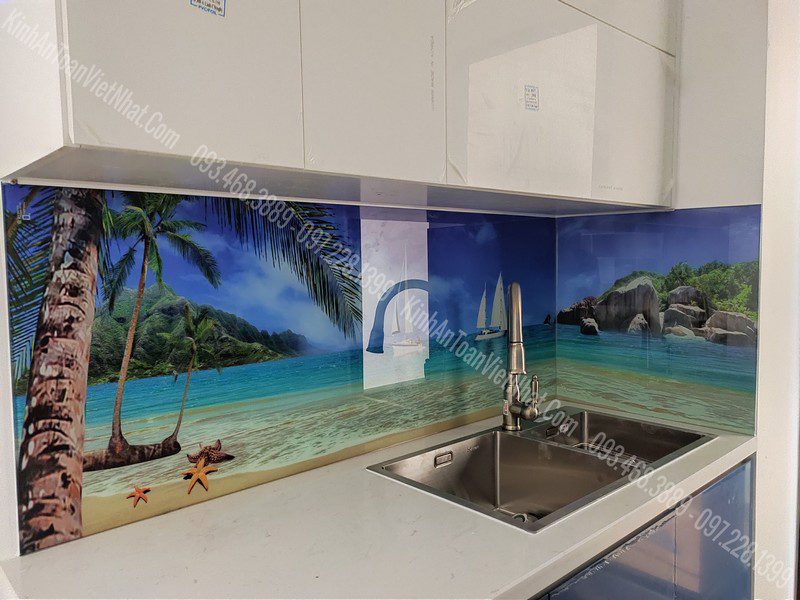 CTTB Kính Ốp Bếp 3D thi công tại Yên Mỹ - Thanh Trì