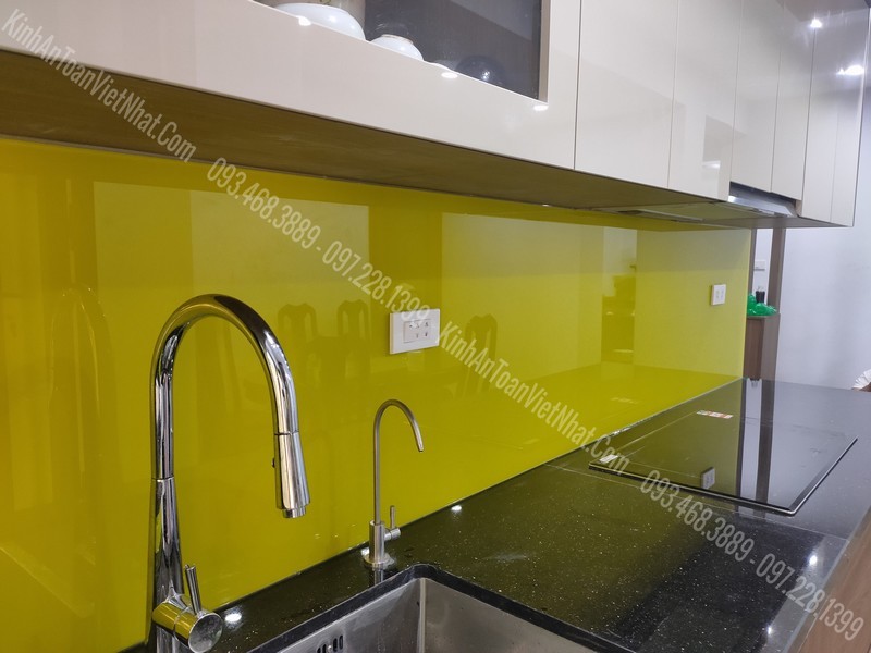 CTTB Kính Ốp Bếp Vàng Chanh thi công tại Tương Mai - Hoàng Mai