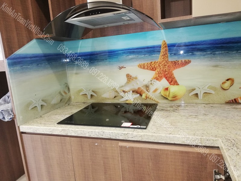 CTTB Kính Ốp Bếp 3D thi công tại Sài Đồng - Long Biên