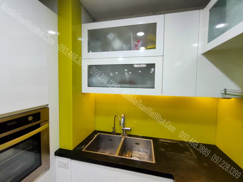 CTTB Kính Ốp Bếp Vàng Chanh lắp đặt tại Tam Hiệp - Thanh Trì
