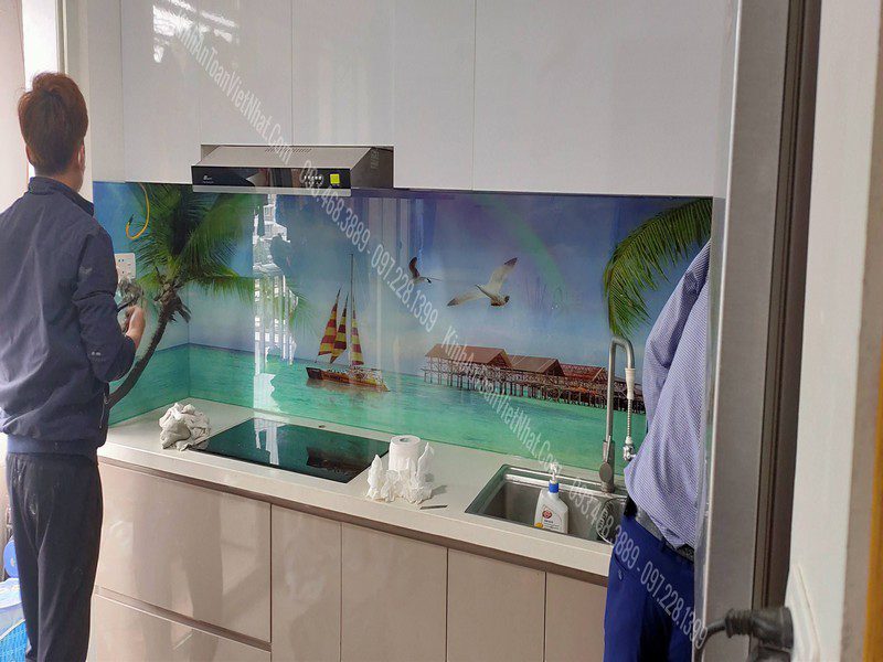 CTTB Kính Ốp Bếp 3D thi công tại Đồng Nhân - Hai Bà Trưng