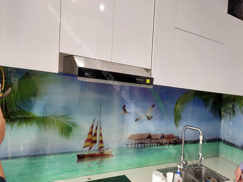 CTTB Kính Ốp Bếp 3D thi công tại Đồng Nhân - Hai Bà Trưng