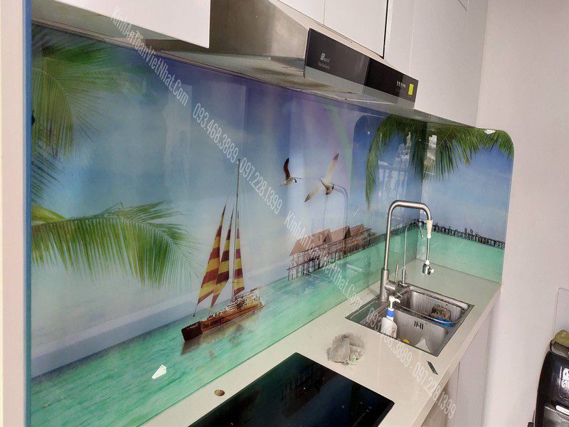 CTTB Kính Ốp Bếp 3D thi công tại Đồng Nhân - Hai Bà Trưng
