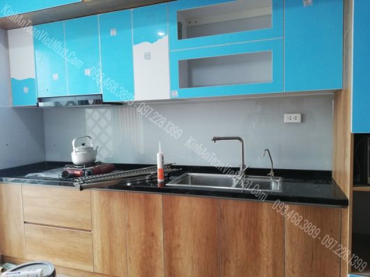 CTTB Kính Ốp Bếp Trắng sữa thi công tại Bùi Thị Xuân - Hai Bà Trưng