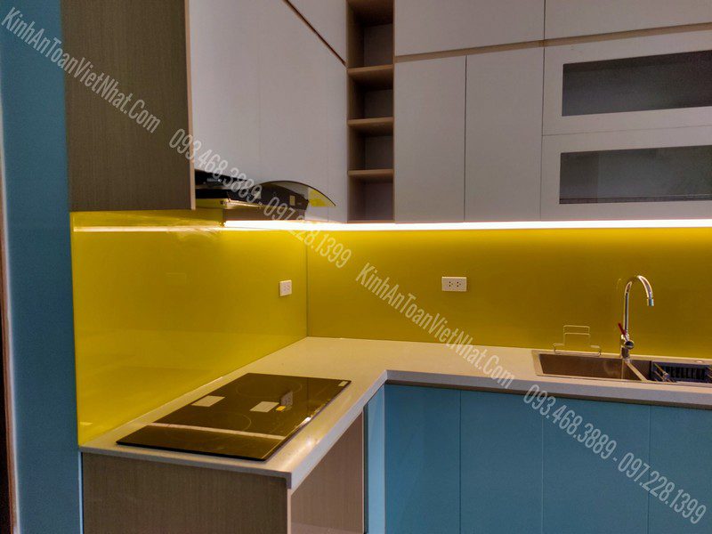CTTB Kính Ốp Bếp Vàng Chanh thi công tại Xuân Đỉnh - Từ Liêm