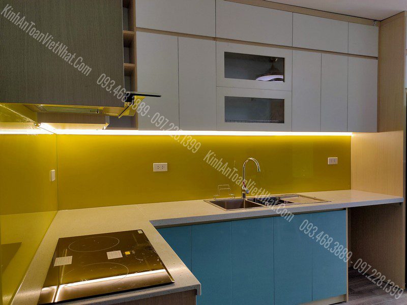 CTTB Kính Ốp Bếp Vàng Chanh thi công tại Xuân Đỉnh - Từ Liêm