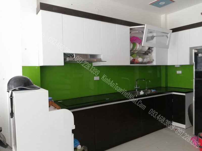 CTTB Kính Ốp Bếp Xanh Non thi công tại Văn Chương - Đống Đa