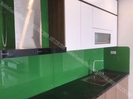 CTTB Kính Ốp Bếp Xanh Lá thi công tại Phú Lương - Hà Đông