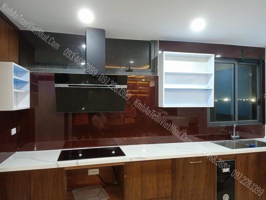 CTTB Kính Ốp Bếp Đỏ Vang Kim Sa Hàng Buồm - Hoàn Kiếm