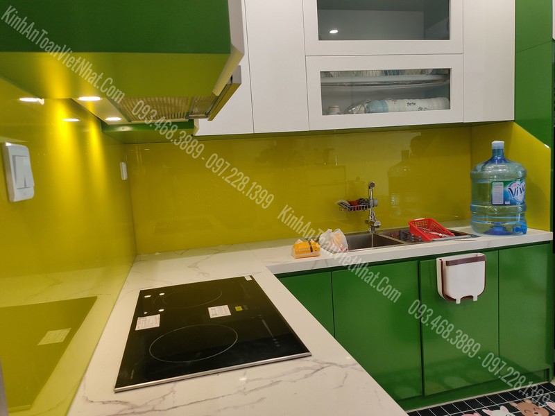 CTTB Kính Ốp Bếp Vàng Chanh thi công tại Trung Tự - Đống Đa
