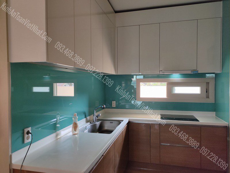 CTTB kính Ốp Bếp Xanh Ngọc lắp đặt tại Trần Hưng Đạo - Hoàn Kiếm