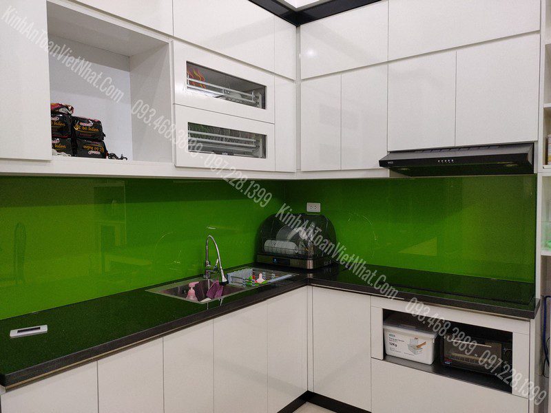CTTB Kính Ốp Bếp Xanh Non lắp đặt tại Yên Sở - Hoàng Mai
