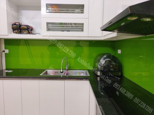 CTTB Kính Ốp Bếp Xanh Non lắp đặt tại Yên Sở - Hoàng Mai