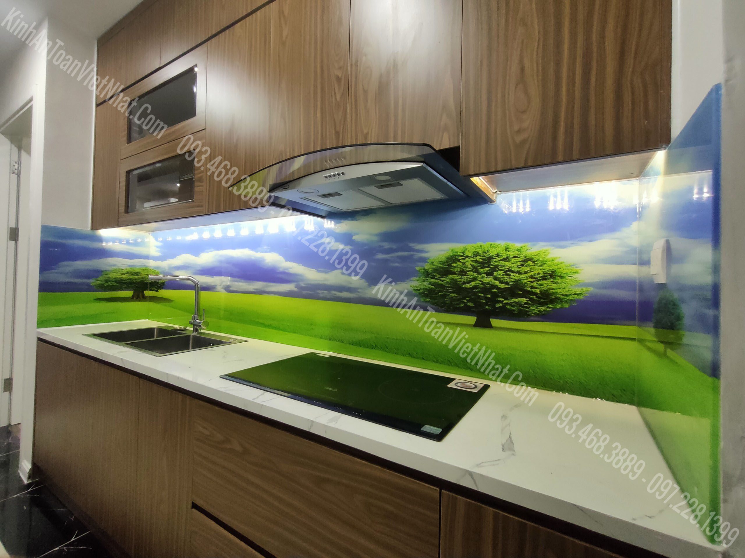 CTTB Kính Ốp Bếp 3D thi công tại Thanh Xuân Bắc - Thanh Xuân 