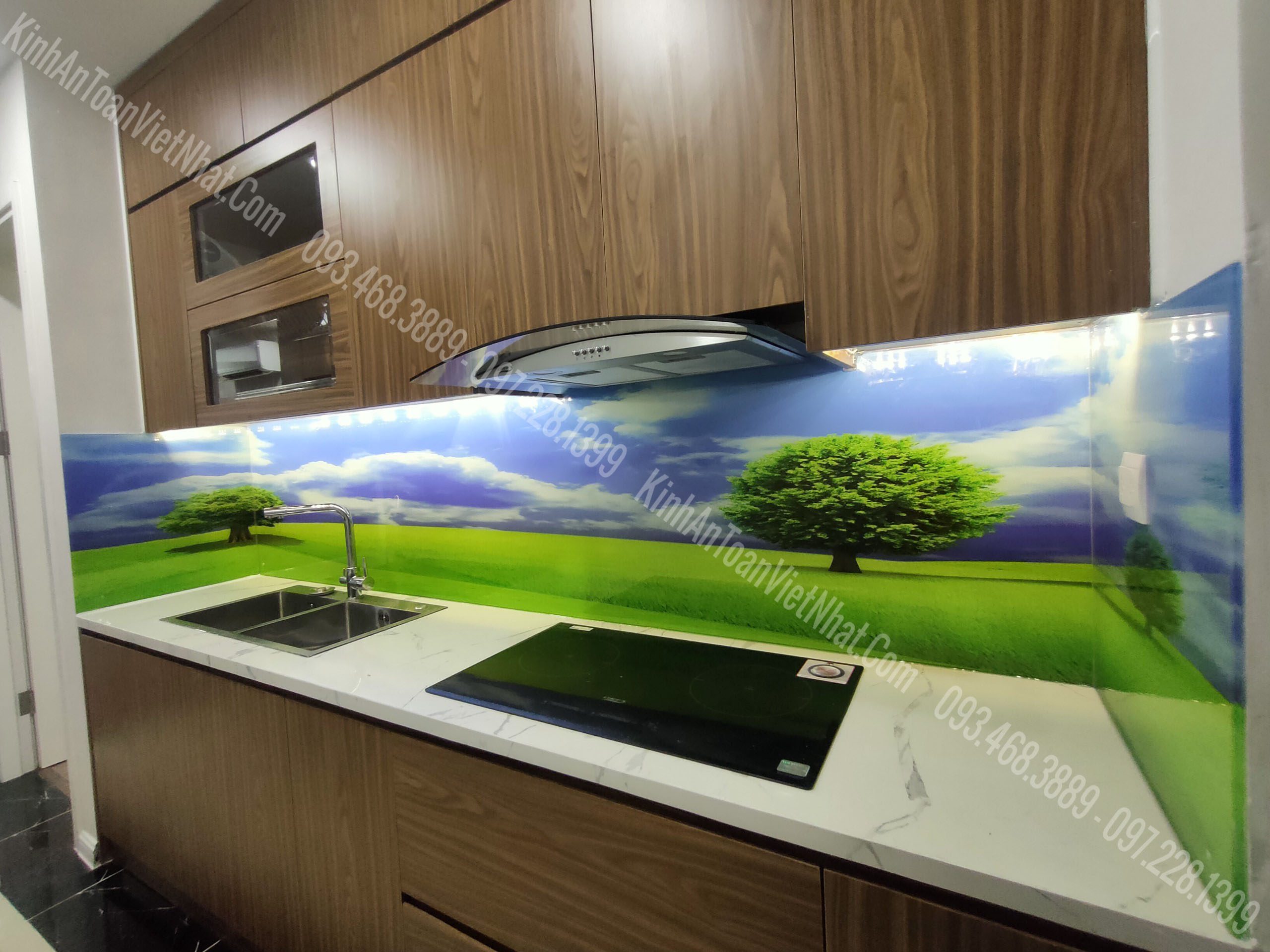 CTTB Kính Ốp Bếp 3D thi công tại Thanh Xuân Bắc - Thanh Xuân 