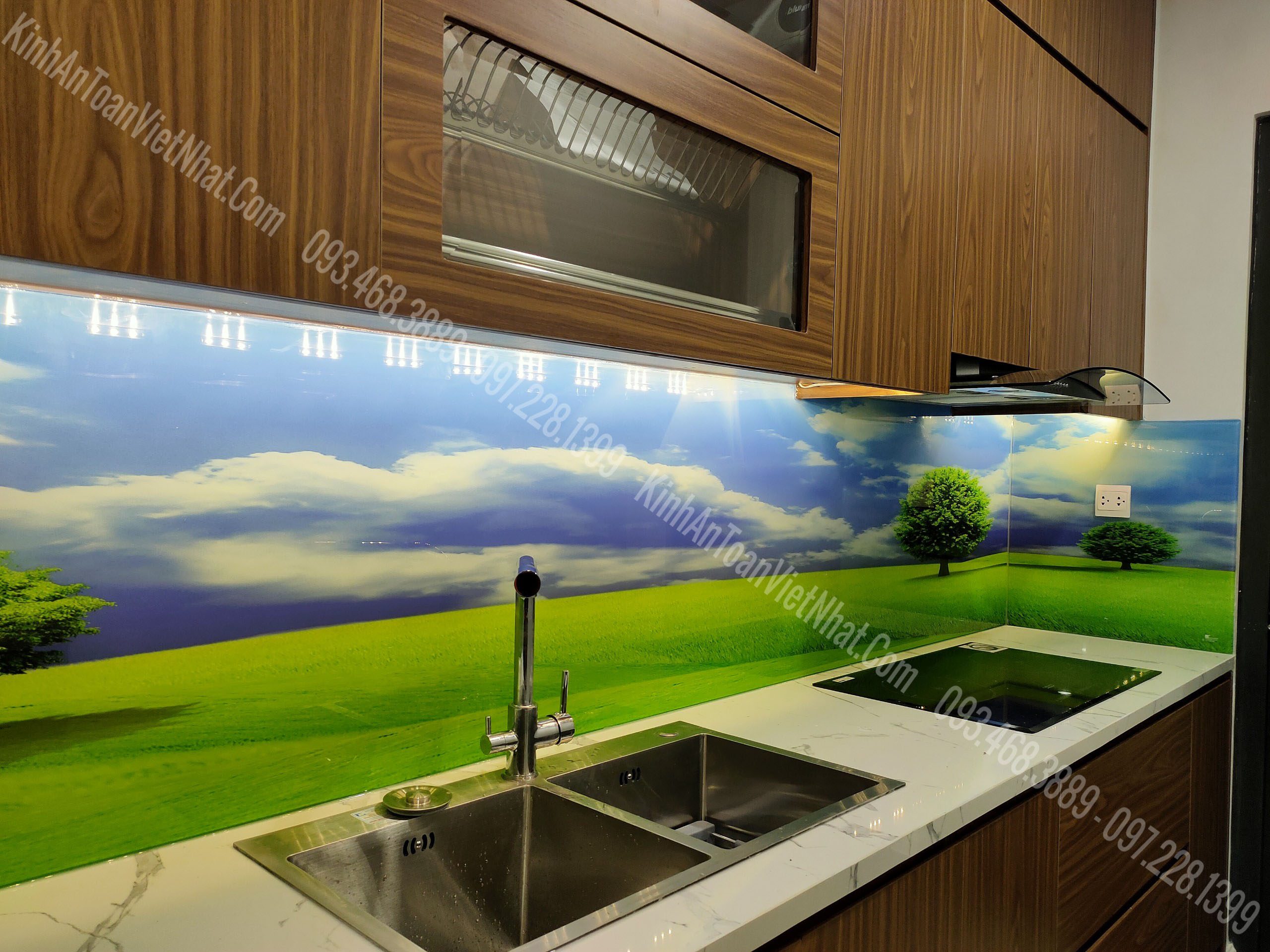 CTTB Kính Ốp Bếp 3D thi công tại Thanh Xuân Bắc - Thanh Xuân 