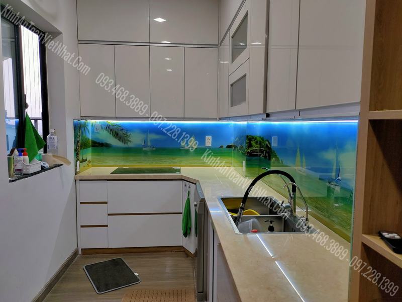 CTTB Kính ốp bếp 3D thi công tại Trần Hữu Dưc - Nam Từ liêm