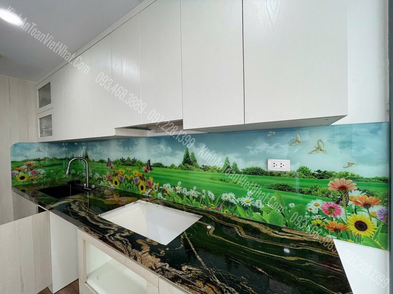  CTTB Kính Ốp Bếp 3D mã TOB 068 lắp đặt tại Ecolife Tây Hồ