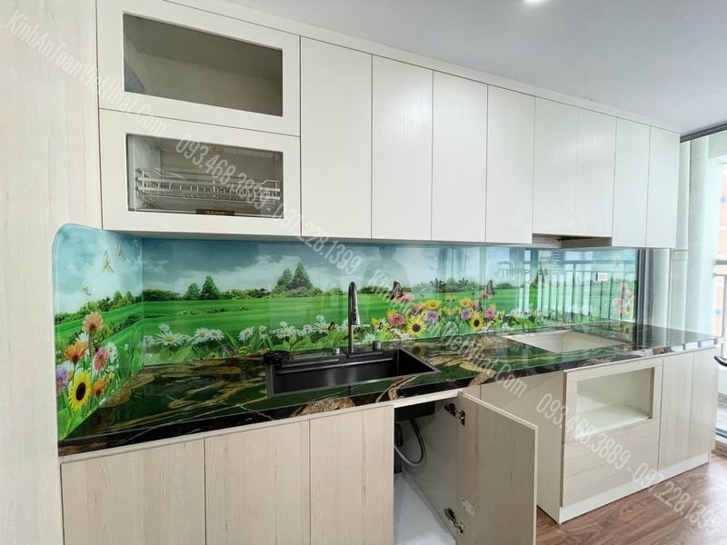  CTTB Kính Ốp Bếp 3D mã TOB 068 lắp đặt tại Ecolife Tây Hồ
